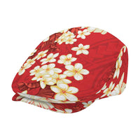 Hawaii Hibiscus Plumeria Red Jeff Hat Polynesian Pattern LT01 - Polynesian Pride