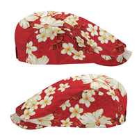 Hawaii Hibiscus Plumeria Red Jeff Hat Polynesian Pattern LT01 - Polynesian Pride