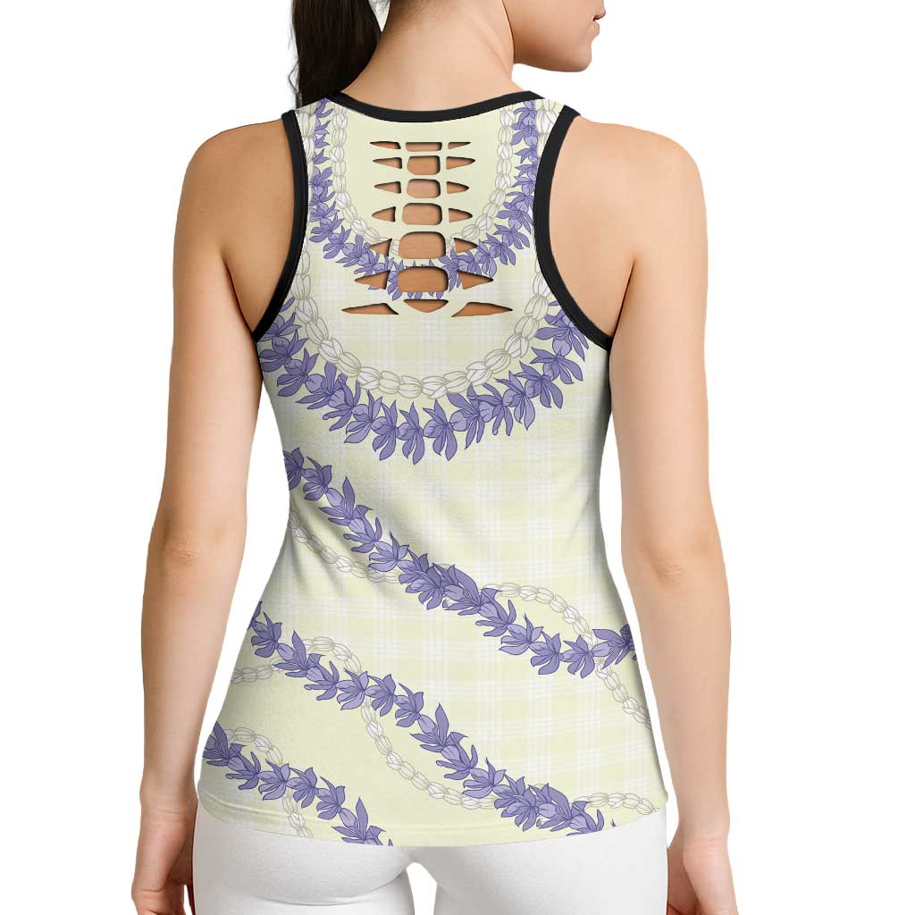 Hawaii Honohono Palaka Motifs Hollow Tank Top Hawaiian Orchid Lei LT14 - Polynesian Pride
