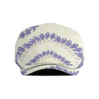 Hawaii Honohono Palaka Motifs Jeff Hat Hawaiian Orchid Lei LT14 Cream - Polynesian Pride