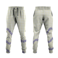 Hawaii Honohono Palaka Motifs Jogger Pants Hawaiian Orchid Lei LT14 Cream - Polynesian Pride
