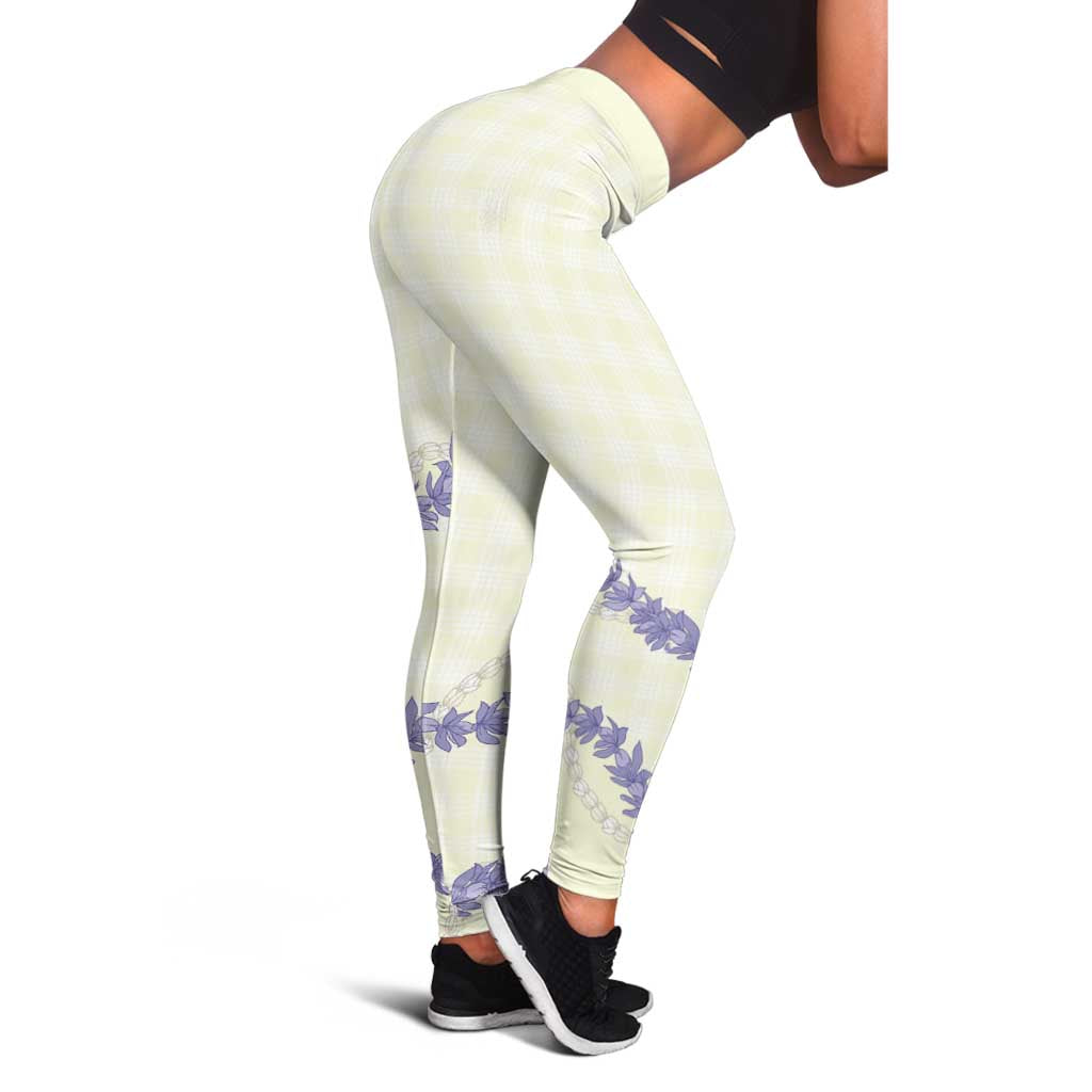 Hawaii Honohono Palaka Motifs Leggings Hawaiian Orchid Lei LT14 - Polynesian Pride