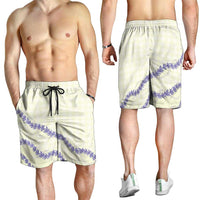 Hawaii Honohono Palaka Motifs Shorts for Men Hawaiian Orchid Lei LT14 - Polynesian Pride
