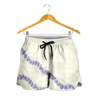 Hawaii Honohono Palaka Motifs Shorts for Women Hawaiian Orchid Lei LT14 - Polynesian Pride