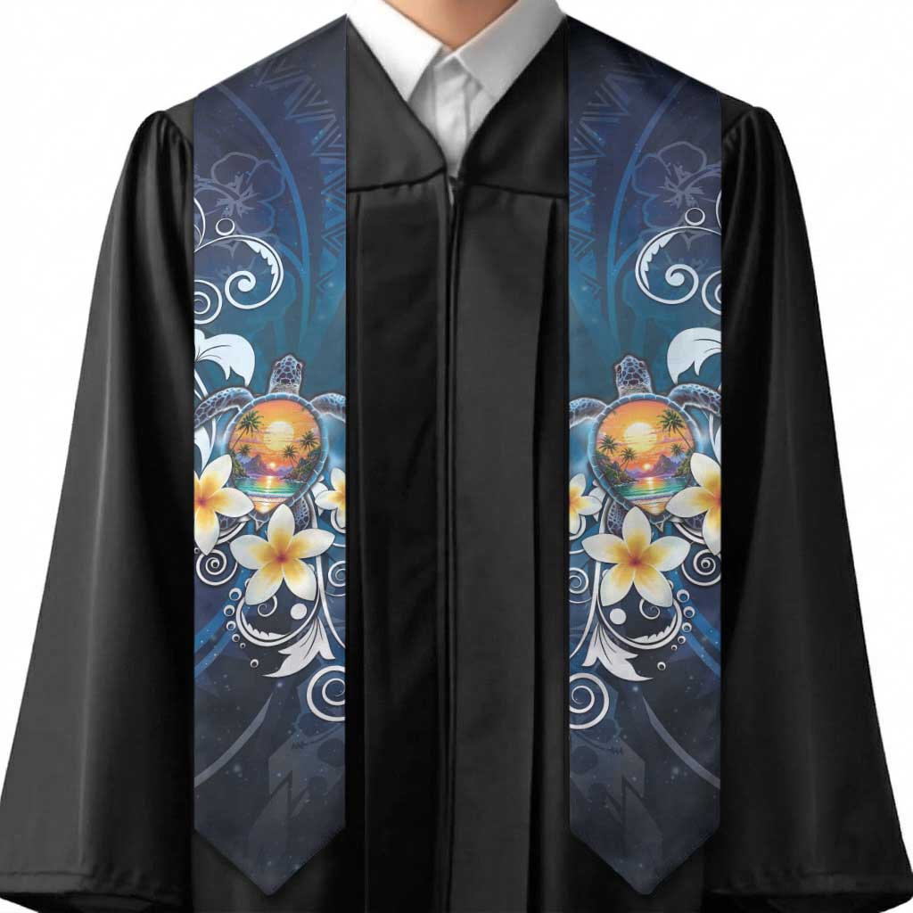 Hawaii Honu Graduation Stole Polynesian Curves Plumeria