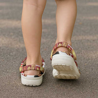 Hawaii Japanese Culture Black Clogs Shoes Spring Cranes Aloha Pattern