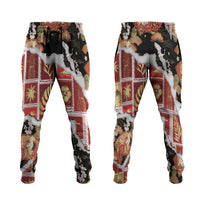 Hawaii Japanese Culture Black Jogger Pants Spring Cranes Aloha Pattern
