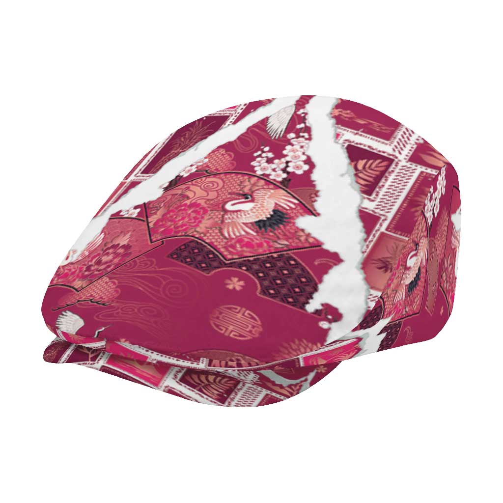 Hawaii Japanese Culture Pink Jeff Hat Spring Cranes Aloha Pattern