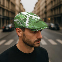 Hawaii Japanese Culture Sage Green Jeff Hat Spring Cranes Aloha Pattern