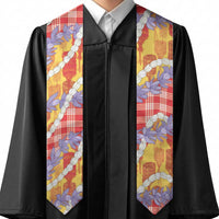 Hawaii Kahili Palaka Motifs Graduation Stole Hawaiian Honohono Pikake Lei LT14 - Polynesian Pride