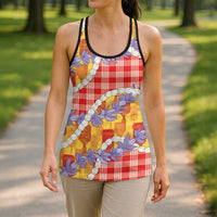 Hawaii Kahili Palaka Motifs Hollow Tank Top Hawaiian Honohono Pikake Lei LT14 - Polynesian Pride
