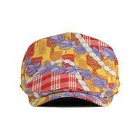 Hawaii Kahili Palaka Motifs Jeff Hat Hawaiian Honohono Pikake Lei LT14 Red - Polynesian Pride