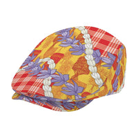 Hawaii Kahili Palaka Motifs Jeff Hat Hawaiian Honohono Pikake Lei LT14 - Polynesian Pride