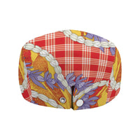 Hawaii Kahili Palaka Motifs Jeff Hat Hawaiian Honohono Pikake Lei LT14 - Polynesian Pride