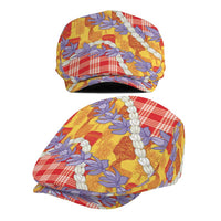 Hawaii Kahili Palaka Motifs Jeff Hat Hawaiian Honohono Pikake Lei LT14 - Polynesian Pride