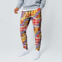 Hawaii Kahili Palaka Motifs Jogger Pants Hawaiian Honohono Pikake Lei LT14 - Polynesian Pride