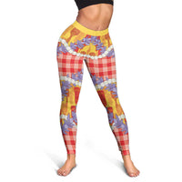 Hawaii Kahili Palaka Motifs Leggings Hawaiian Honohono Pikake Lei LT14 - Polynesian Pride