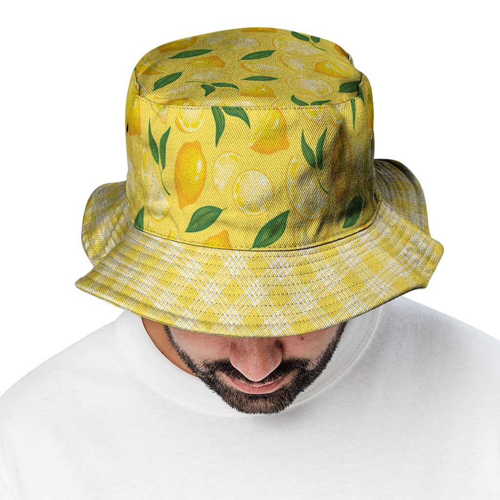 Hawaii Lemon Palaka Bucket Hat Striped Stylized