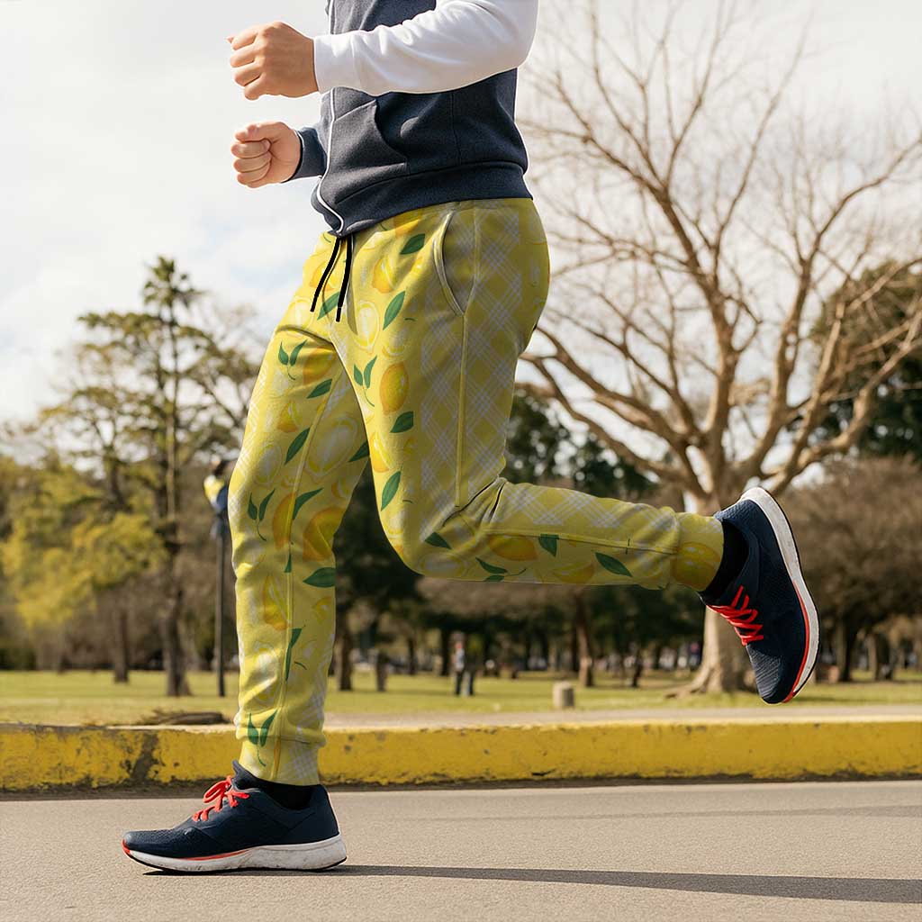 Hawaii Lemon Palaka Jogger Pants Striped Stylized