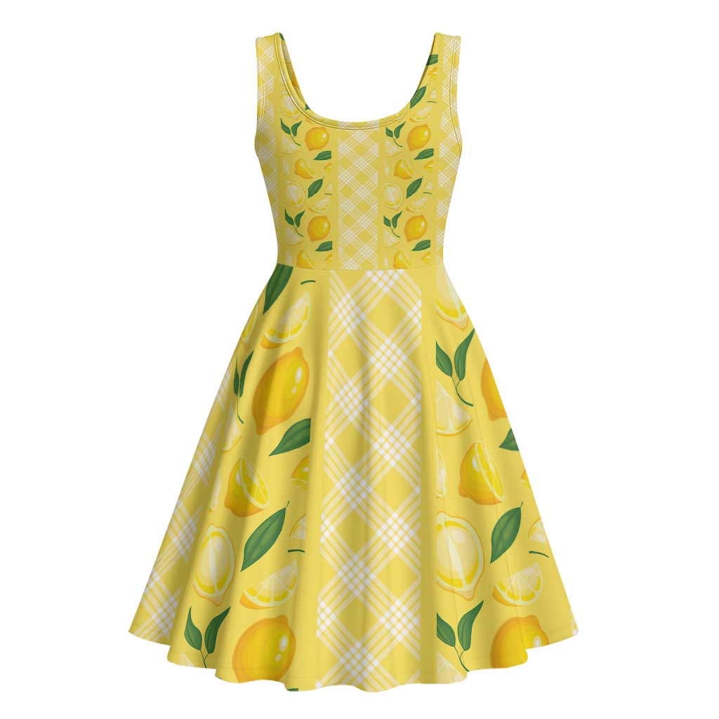 Hawaii Lemon Palaka Midi Dress Striped Stylized