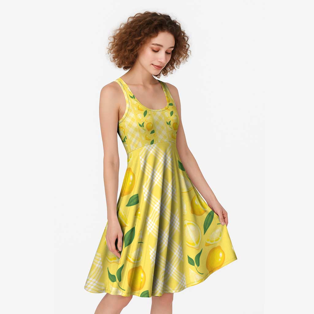Hawaii Lemon Palaka Midi Dress Striped Stylized