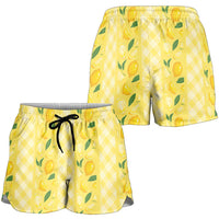 Hawaii Lemon Palaka Shorts for Women Striped Stylized