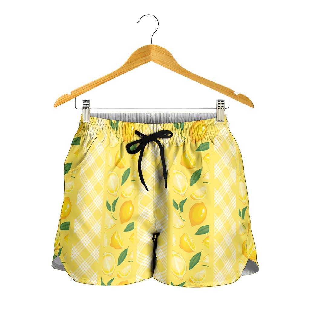 Hawaii Lemon Palaka Shorts for Women Striped Stylized