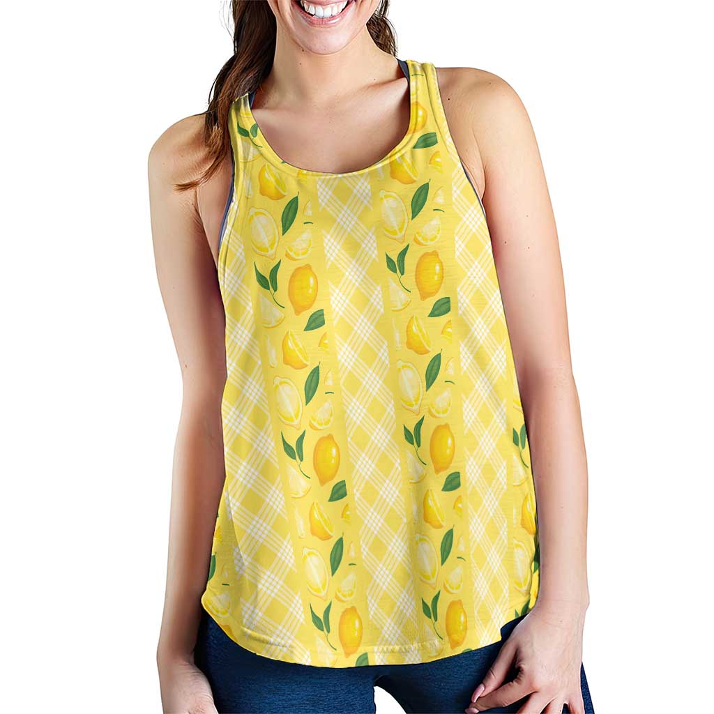 Hawaii Lemon Palaka Women Racerback Tank Striped Stylized