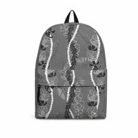 Hawaii Maile Lei Backpack With Gray Monstera Pattern LT05 Gray - Polynesian Pride