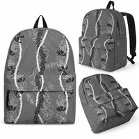 Hawaii Maile Lei Backpack With Gray Monstera Pattern LT05 - Polynesian Pride