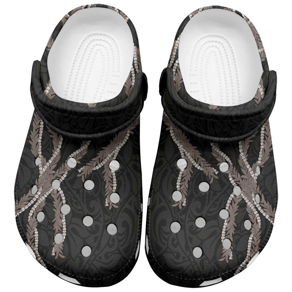 Hawaii Maile Lei Clogs Shoes Aloha Grayscale Color LT03 Grey - Polynesian Pride