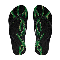 Hawaii Maile Lei Flip Flops Aloha Black Color LT03 Black - Polynesian Pride