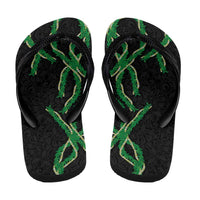 Hawaii Maile Lei Flip Flops Aloha Black Color LT03 - Polynesian Pride