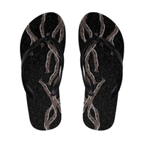 Hawaii Maile Lei Flip Flops Aloha Grayscale Color LT03 Grey - Polynesian Pride