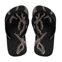 Hawaii Maile Lei Flip Flops Aloha Grayscale Color LT03 - Polynesian Pride