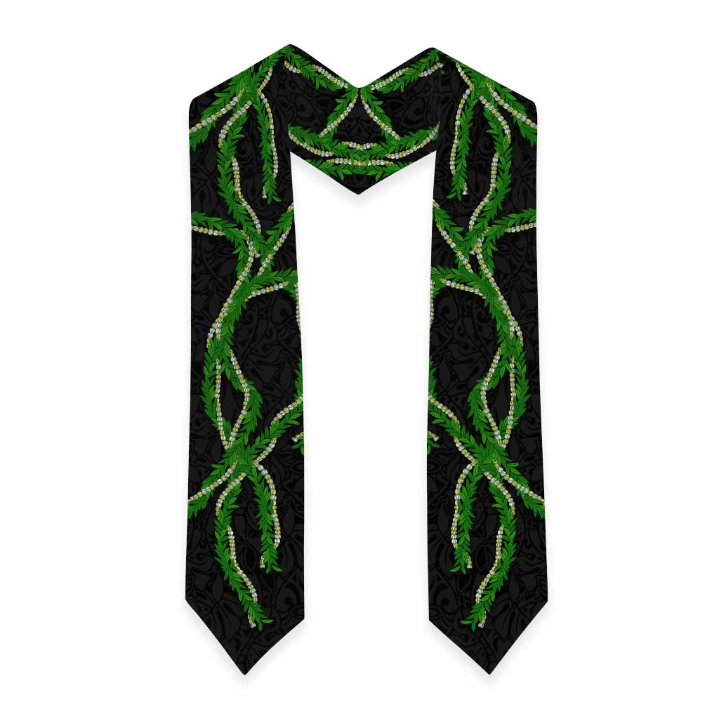 Hawaii Maile Lei Graduation Stole Aloha Black Color LT03 - Polynesian Pride