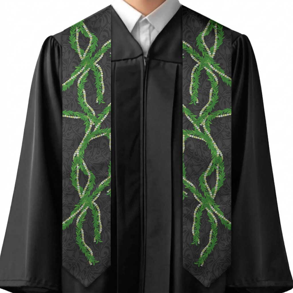 Hawaii Maile Lei Graduation Stole Aloha Black Color LT03 - Polynesian Pride