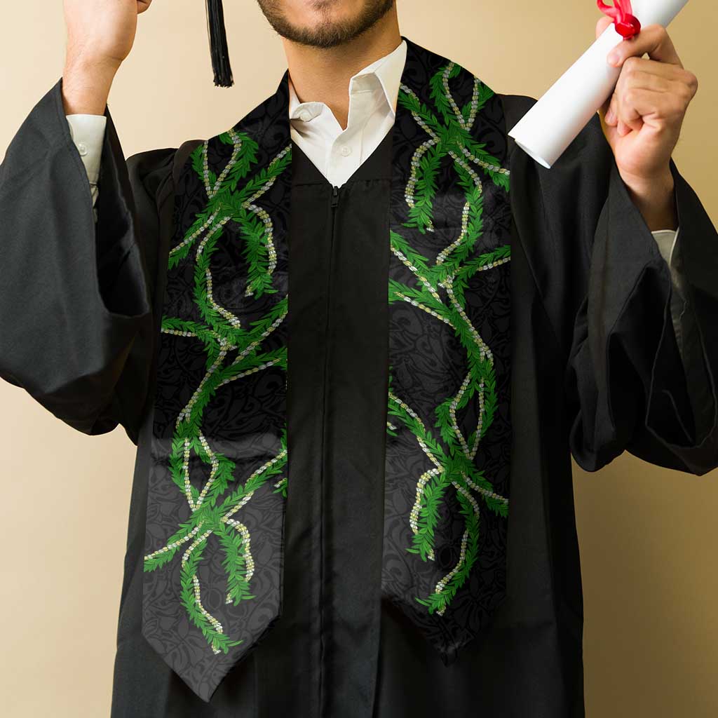 Hawaii Maile Lei Graduation Stole Aloha Black Color LT03 - Polynesian Pride