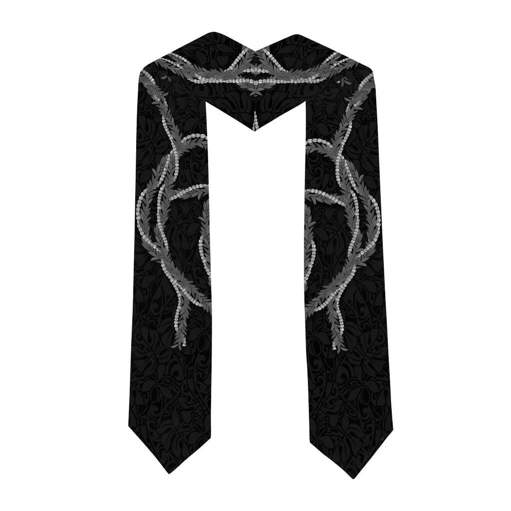 Hawaii Maile Lei Graduation Stole Aloha Grayscale Color