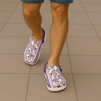 Hawaii Makahiki Turtle Clogs Shoes Violet Tapa Pattern - Polynesian Pride