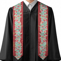 Hawaii Ohia Lehua Graduation Stole Tropical Vibes Crimson