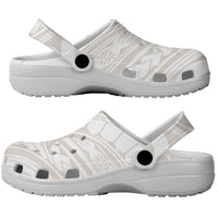 Hawaii Plumeria Lokelani Pikake Lei Clogs Shoes Sandy Beige Polynesian Tattoo LT9 - Polynesian Pride