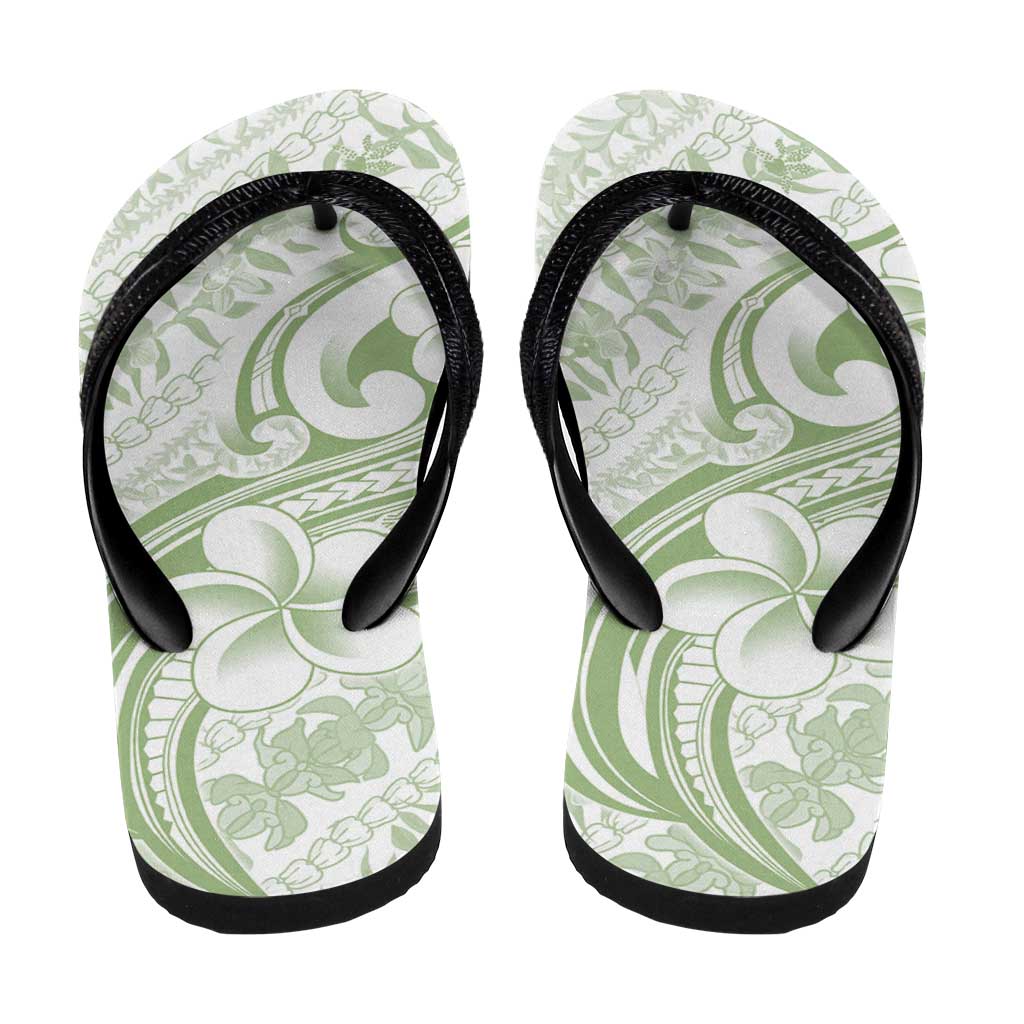 Hawaii Plumeria Lokelani Pikake Lei Flip Flops Oma'oma'o Polynesian Tattoo LT9 - Polynesian Pride