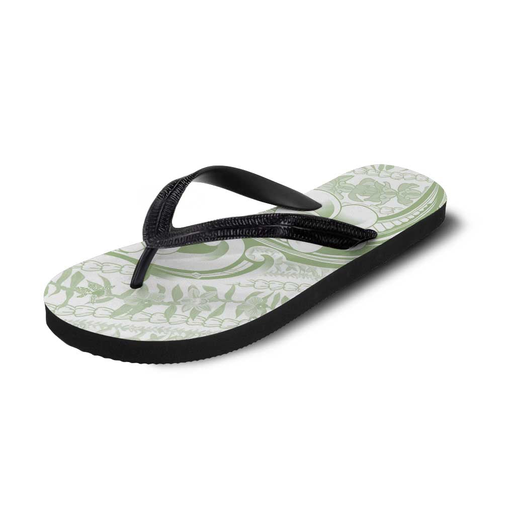 Hawaii Plumeria Lokelani Pikake Lei Flip Flops Oma'oma'o Polynesian Tattoo LT9 - Polynesian Pride