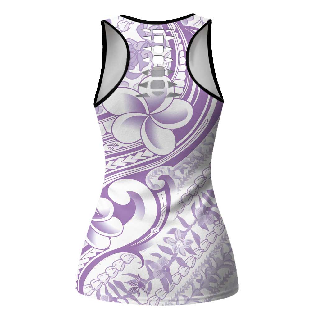 Hawaii Plumeria Lokelani Pikake Lei Hollow Tank Top Poni Polynesian Tattoo