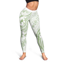 Hawaii Plumeria Lokelani Pikake Lei Leggings Oma'oma'o Polynesian Tattoo