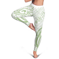 Hawaii Plumeria Lokelani Pikake Lei Leggings Oma'oma'o Polynesian Tattoo