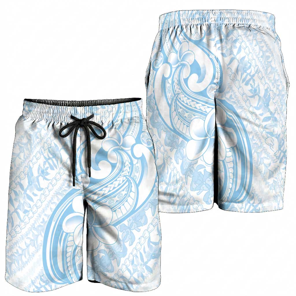 Hawaii Plumeria Lokelani Pikake Lei Shorts for Men Uliuli Polynesian Tattoo LT9 - Polynesian Pride