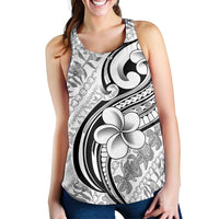 Hawaii Plumeria Lokelani Pikake Lei Women Racerback Tank Ele'ele Polynesian Tattoo