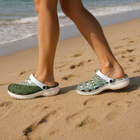 Hawaii Plumeria Tribal Vintage Clogs Shoes Special Green LT03 - Polynesian Pride